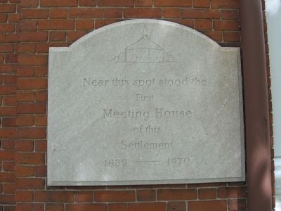 First Meeting House Marker. Click for full size. First Meeting House Marker image. Click for full size.