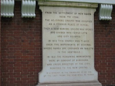 New Haven Common Burial Ground Marker. Click for full size. New Haven Common Burial Ground Marker image. Click for full size.