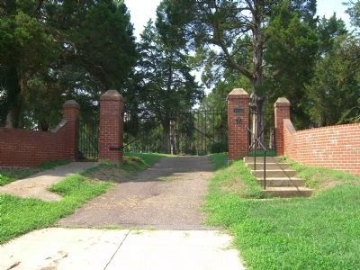 Entrance to Shiloh Baptist Church Cemetery, mentioned on the marker.. Click for full size. Entrance to Shiloh Baptist Church Cemetery, mentioned on the marker. image. Click for full size.