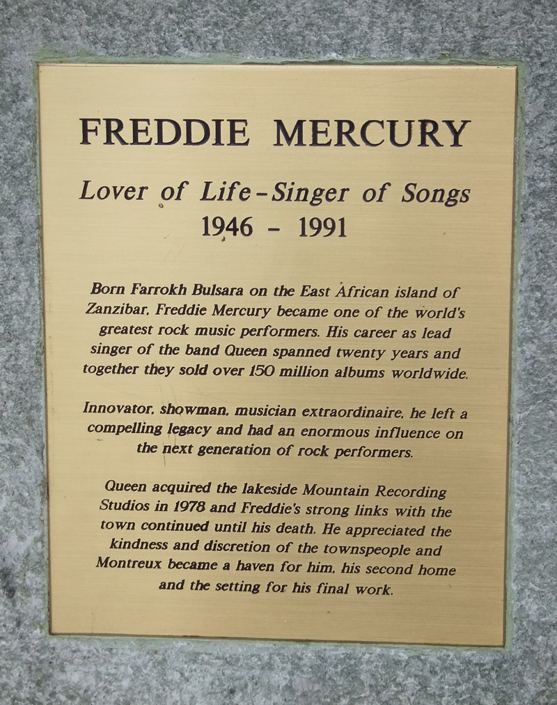 Freddie Mercury Marker (left plaque)