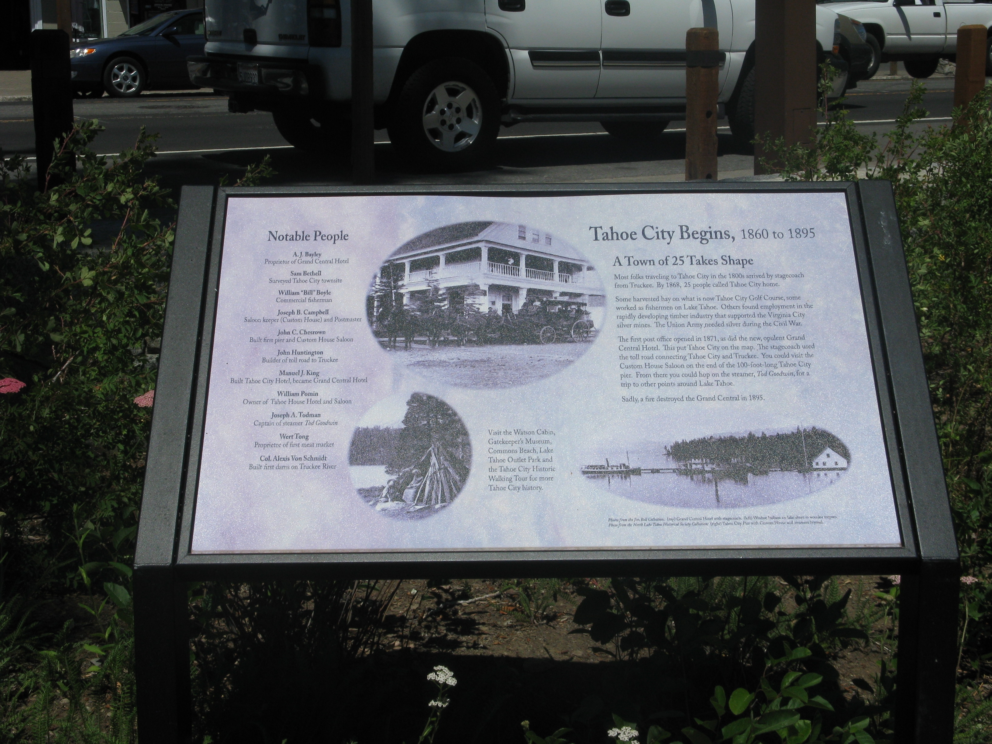 Tahoe City Begins, 1860 to 1895 Marker