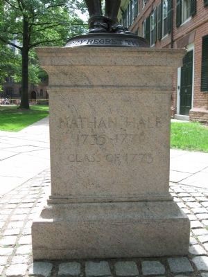 Nathan Hale Statue Pedestal. Click for full size. Nathan Hale Statue Pedestal image. Click for full size.
