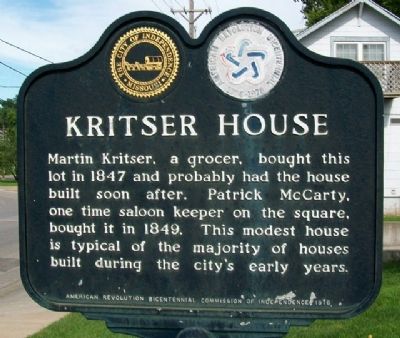 Kritser House Marker. Click for full size. Kritser House Marker image. Click for full size.