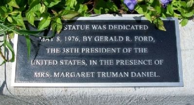 Harry S. Truman Monument Dedication Marker image. Click for full size.