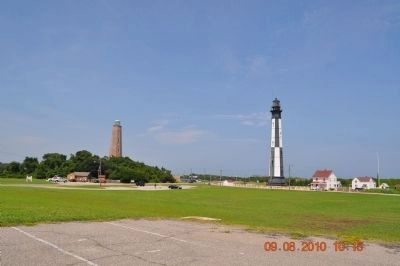 Cape Henry Lighthouses "Old" and "New" image. Click for full size.