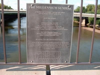 Dedication and Instruction Plaque of " Millennium Sundial " image. Click for full size.