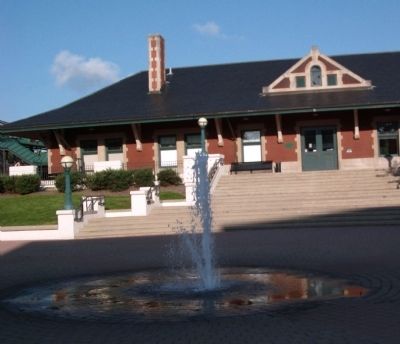 Water Fountain - Big Four Train Depot in Lafayette, Indiana. Click for full size. Water Fountain - Big Four Train Depot in Lafayette, Indiana image. Click for full size.