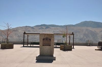 Bingham Canyon Marker and Top of Open-Pit Mine image. Click for full size.