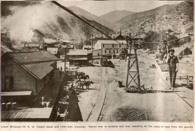 Lower Bingham and the Aerial Ore Tramway image. Click for full size.