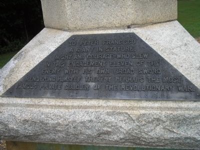 Peter Francisco Marker. Click for full size. Peter Francisco Marker image. Click for full size.