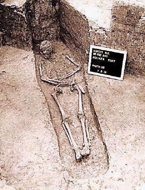 Skeletal Remains Found Near the Stockade Fort Thought to by those of James Birmingham image. Click for full size.
