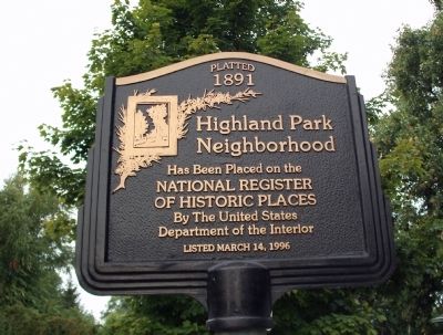 Highland Park Neighborhood Marker image. Click for full size.