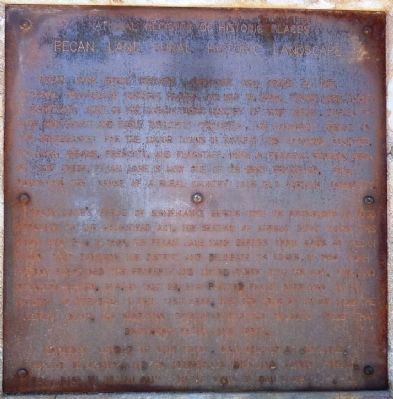 Pecan Lane Rural Historic Landscape Marker Text. Click for full size. Pecan Lane Rural Historic Landscape Marker Text image. Click for full size.