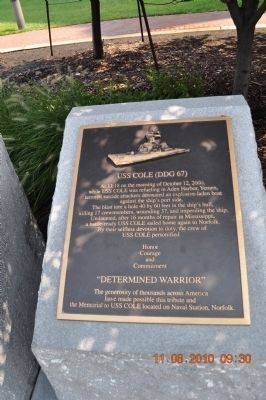USS Cole (DDG 67) Marker. Click for full size. USS Cole (DDG 67) Marker image. Click for full size.