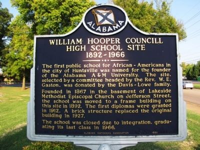 William Hooper Councill High School Site Marker image. Click for full size.