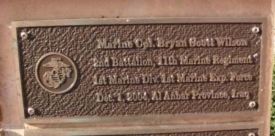 First Tier - Right Plaque - - " Marine Cpl. Bryan Scott Wilson " image. Click for full size.