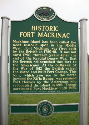Historic Fort Mackinac Marker image. Click for full size.