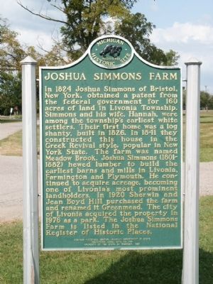 Joshua Simmons Farm Marker image. Click for full size.