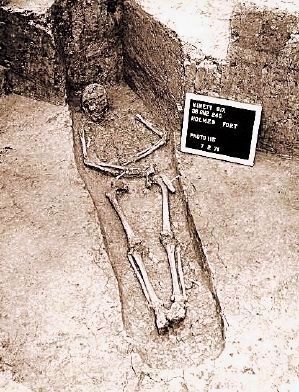 Skeletal Remains Found Near the Stockade Fort Thought to by those of James Birmingham image. Click for full size.