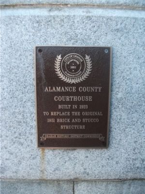 Alamance County Courthouse Marker image. Click for full size.