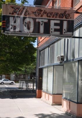 Park (Rio Grande) Hotel Marker in Distant Doorway image. Click for full size.