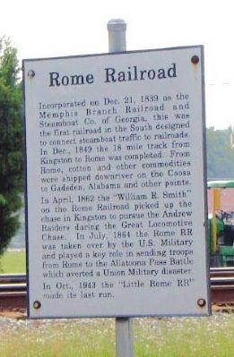 Rome Railroad Marker. Click for full size. Rome Railroad Marker image. Click for full size.