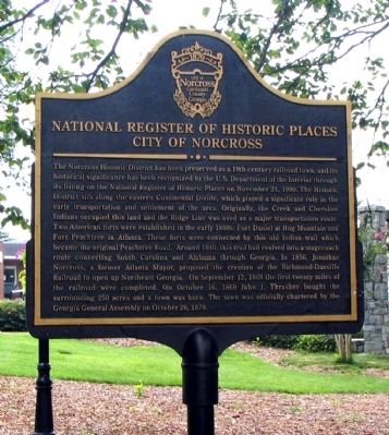 National Register of Historic Places – City of Norcross Marker image. Click for full size.