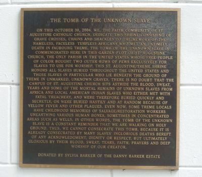 Tomb of the Unknown Slave Marker. Click for full size. Tomb of the Unknown Slave Marker image. Click for full size.