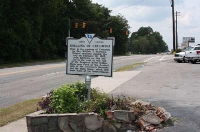 Shelling of Columbia Marker, looking west along Sunset Boulevard (U.S. 378) image. Click for full size.