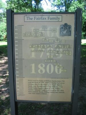 The Fairfax Family Marker image. Click for full size.