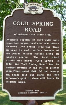 Cold Spring Road Marker image. Click for full size.