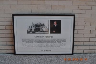 Governor Tazewell Marker image. Click for full size.