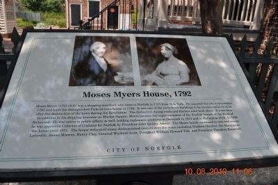 Moses Myers, House 1792 Marker image. Click for full size.