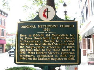 Original Methodist Church Marker image. Click for full size.