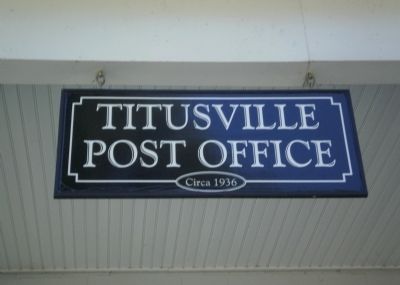 Titusville Post Office sign image. Click for full size.