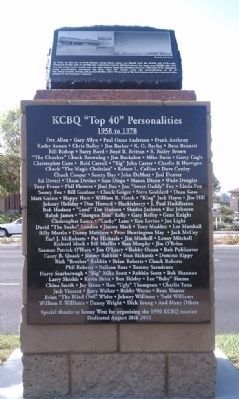KCBQ "Top 40" Personalities Marker image. Click for full size.