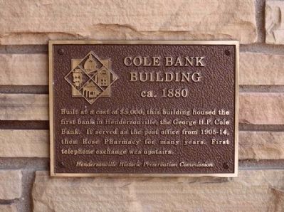 Cole Bank Building Marker image. Click for full size.