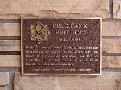 Cole Bank Building Marker. Click for full size. Cole Bank Building Marker image. Click for full size.