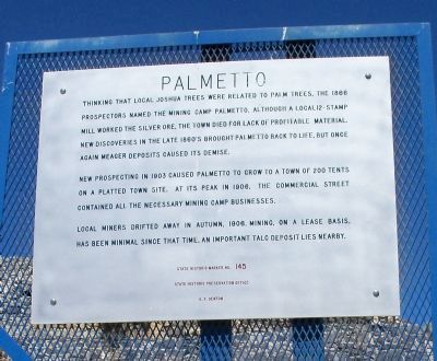 Palmetto Marker. Click for full size. Palmetto Marker image. Click for full size.