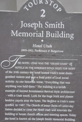 Tour Stop #2 on the Utah Heritage Foundation Downtown Walking Tour. Click for full size. Tour Stop #2 on the Utah Heritage Foundation Downtown Walking Tour image. Click for full size.