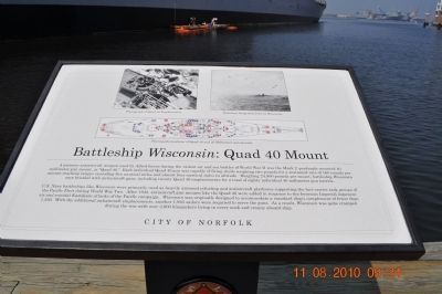 Battleship Wisconsin: Quad 40 Mount Marker image. Click for full size.
