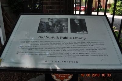 Old Norfolk Public Library Marker image. Click for full size.