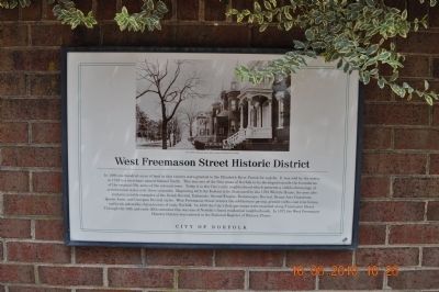 West Freemason Street Historic District Marker image. Click for full size.