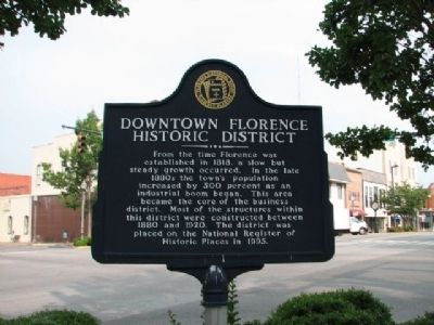 Downtown Florence Historic District Marker image. Click for full size.