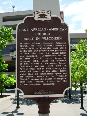 First African-American Church Built in Wisconsin Marker image. Click for full size.