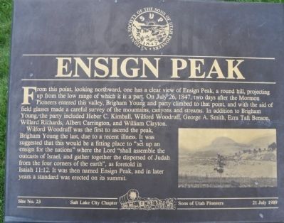 Ensign Peak Marker image. Click for full size.