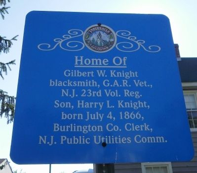 Home of Gilbert W. Knight Marker image. Click for full size.