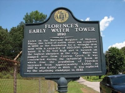 Florence's Early Water Tower 1890 Marker image. Click for full size.