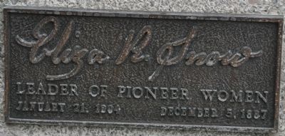 Eliza R Snow - Leader of Pioneer Women Marker image. Click for full size.