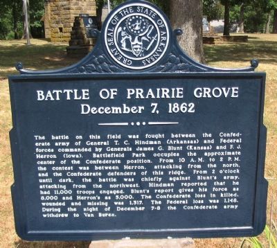 Battle of Prairie Grove Marker image. Click for full size.